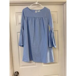 Crown & Ivy Light blue tunic dress with bell sleeves